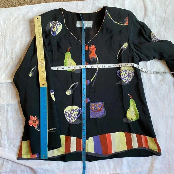 Vintage Dorothy Schoelen Platinum Buttons blouse/jacket women size S - Picture 3 of 6